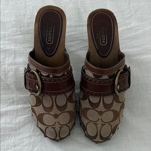 Coach Wooden Clogs Size 7